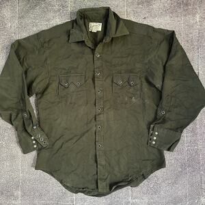 Men's Vintage 80s Rockmount Ranch Western Wear Pearl Snap Long Sleeve Shirt Sz M